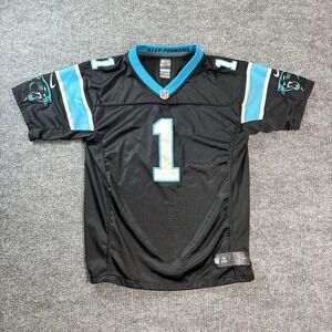 Carolina Panthers Jersey Boys XL Black NFL Football Cam Newton 1 Nike On Field